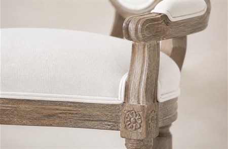Vintage French French Oval Back Upholstered Armchair  CYC-034