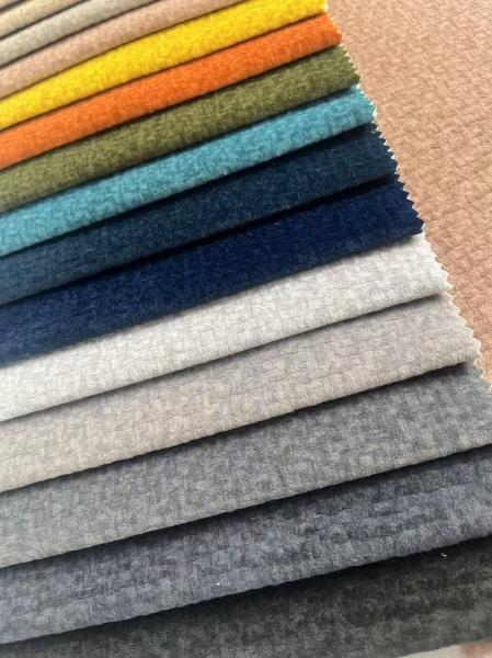 Soft Home Polyester Knitted Fabric Custom Embossed Fabric For Sofa