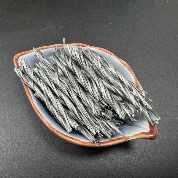 Strong Cracking Resistance Gray PP Fiber Twisted Bunchy Form 500T For Industrial Floor