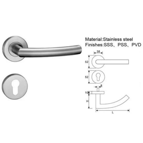 Right Angle Arc End Stainless Steel Tubular Door Handles Hardware Fittings