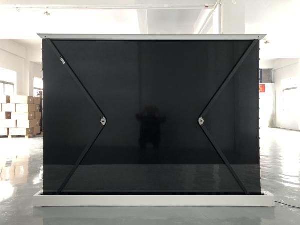 Ultra Quiet Electric Floor Rising Projector Screen , CBSP Material Tensioned Projector Screen