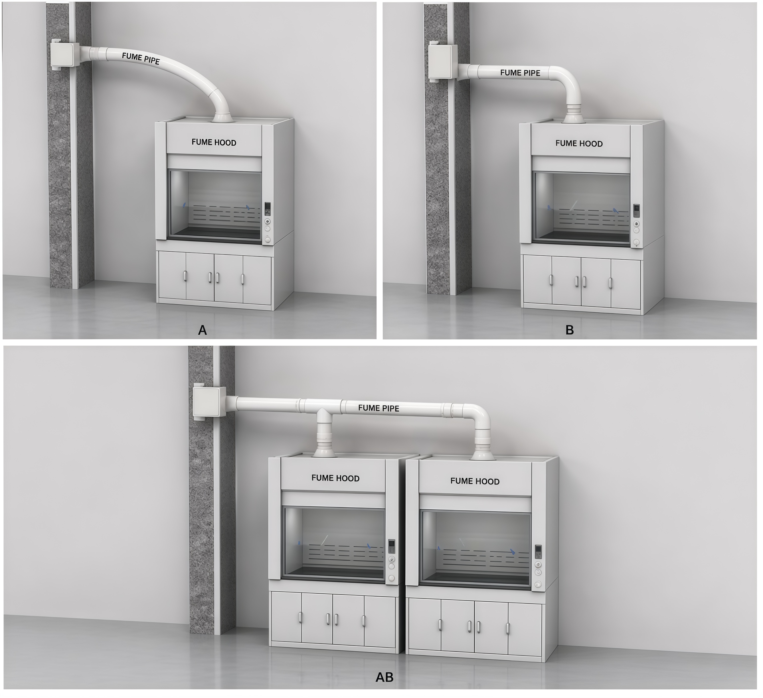 Aerodynamic Lab Fume Hood Modern Tabletop Chemical Ventilation Hood