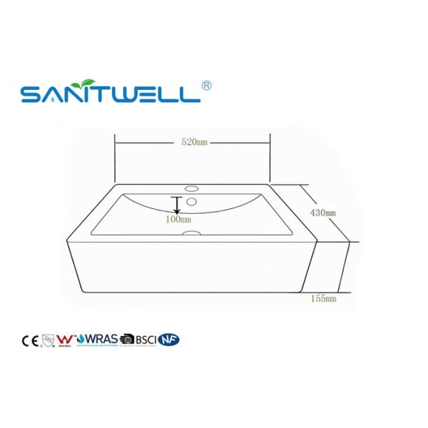 Fashionable Glazed Hand Wash Ceramic Art Basin For Bathroom Furniture White Color