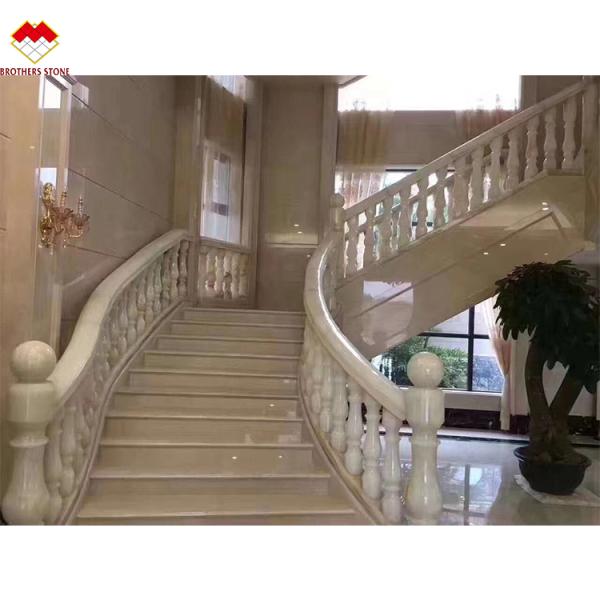 Standard or Customized Size White Onyx Marble Alabaster Stair Baluster for Luxury Homes