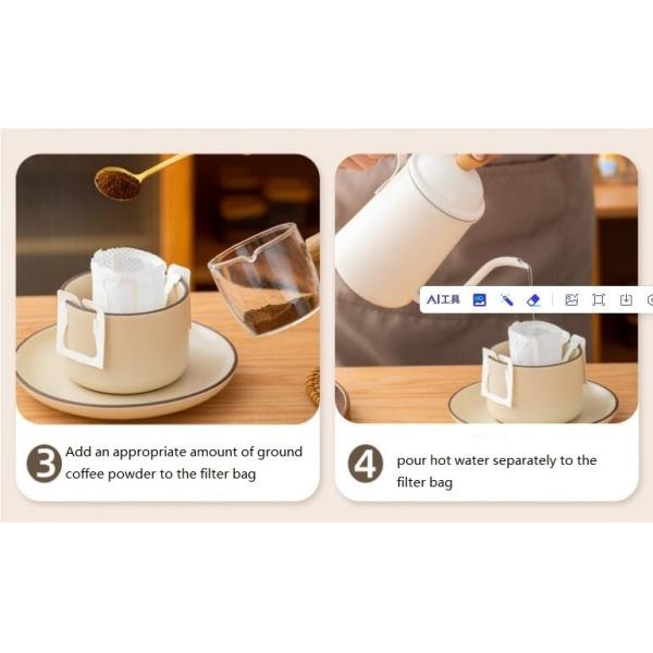 Portable Hanging Ear Coffee Filter Paper Bag 7.5*9cm Creative Design Disposable Filter