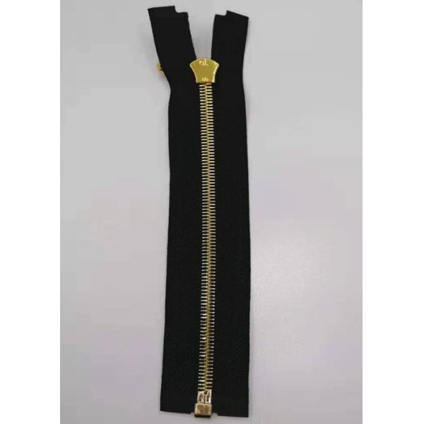 Cremallera de cobre amarillo de los dientes del metal del extremo abierto con el color oro brillante para la materia textil casera