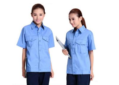 Polyester Fabric Industrial Work Uniforms Light Breathable , Custom Work Shirts
