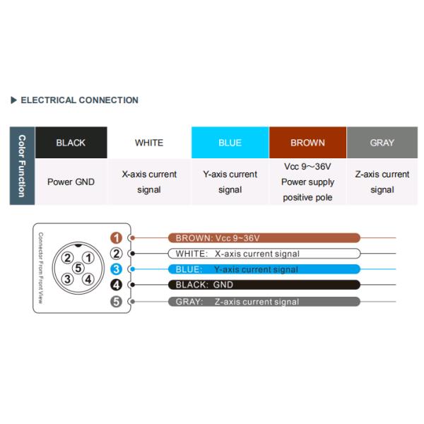 ISO 3 Axis MEMS Based Accelerometer 60mA Magnetic Vibration Sensor