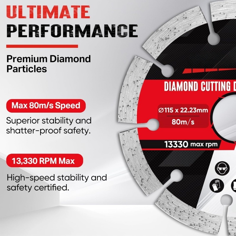 Professional 4-1/2 Inch Crack Chaser Blade | 1/4 Extra-Thick Segment for Masonry