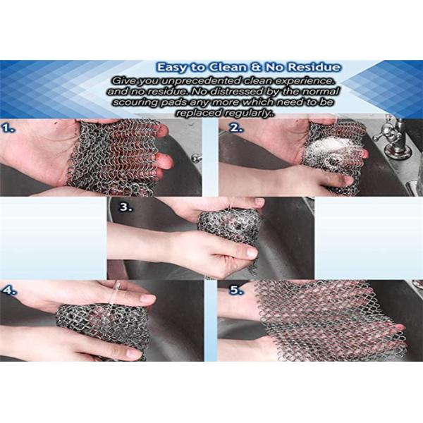 Ring Mesh Chainmail Cast Iron Scrubber For Brushing Pot