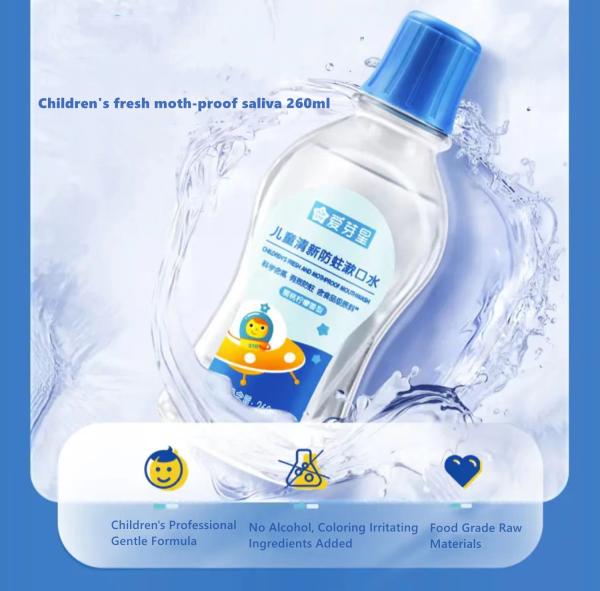 das crianças orais da ferramenta da higiene oral do cuidado do colutório 260ml traça fresca a anti