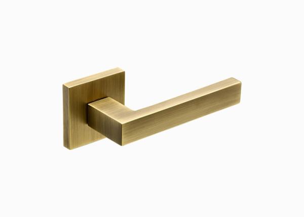 Mute Black Gold Brass Wood Door Lock Set Split Handle Rust Resistant For Bathroom