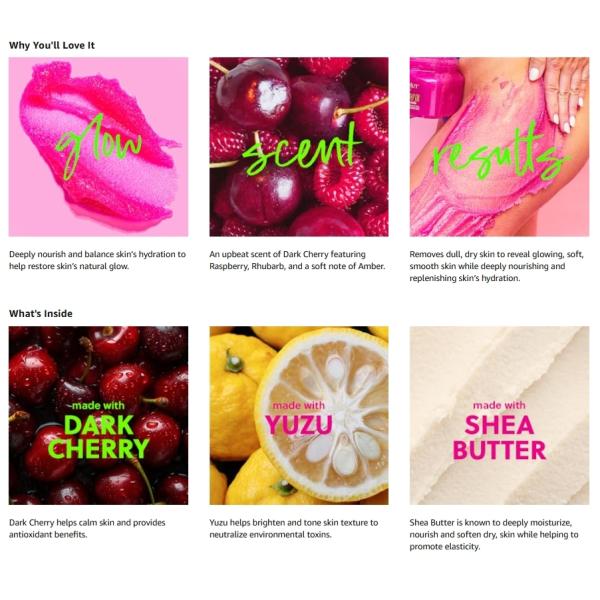 Tree Hut Cherry Rave Shea Sugar Pink Exfoliating Scrub Body Care 18 Fl Oz