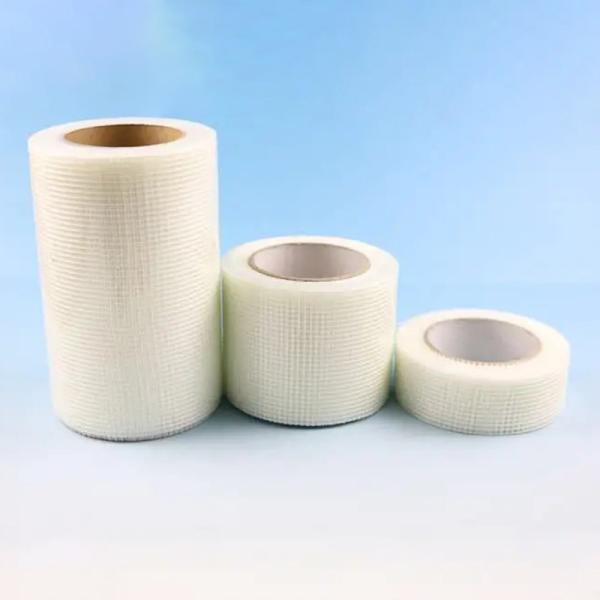 Twill Woven Grid Fiberglass Mesh Tape With Adhesion Strength Fiber Mesh Tape