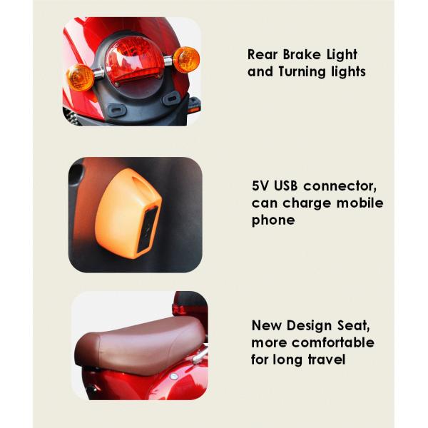 18 Inch Vespa Style Electric Bike Scooter 35km/h 48V 500W Motor