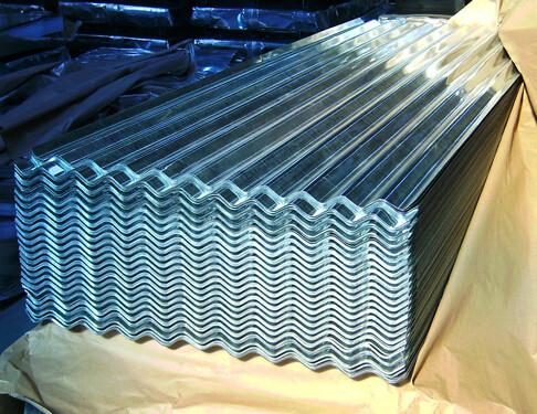 Galvanized Building Roof Tiles Thin Corrugated Steel Tile 762 - 780 Pcs Per Ton