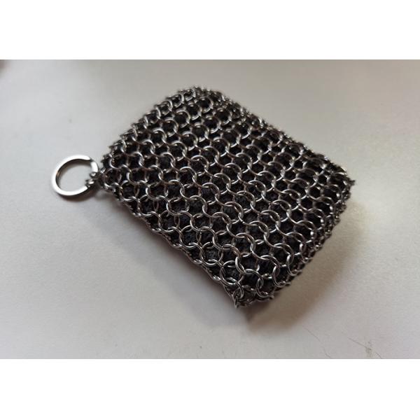 Food Grade 4x4 5x5 6x6 6x8 Inch 304 316 Stainless Steel Chainmail Scrubber For Cleaning