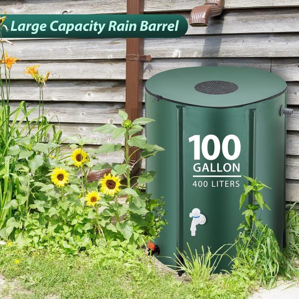 Rain Barrel 100 Gallon Eco-friendly Choice for Collecting Rain and Water in Garden