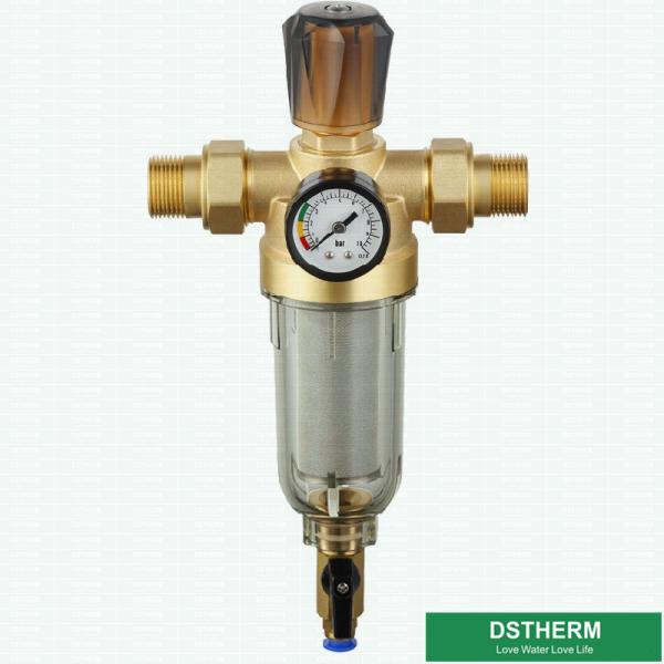 Corpo de bronze lavável da casa inteira com medidor de água Mesh Brass Water Pre Filte de aço inoxidável