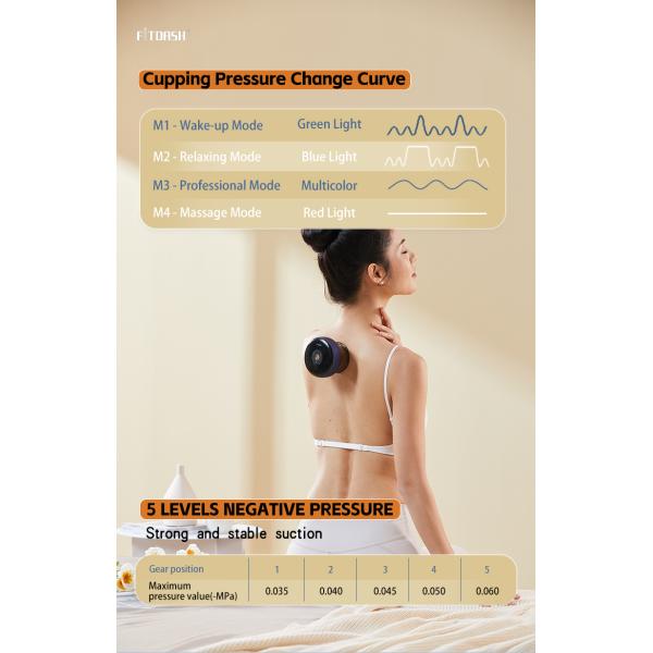 Bluetooth Fitdash Smart Massage Abs Therapy Cupping Hijama Cupping Equipment Set Cups with Heat