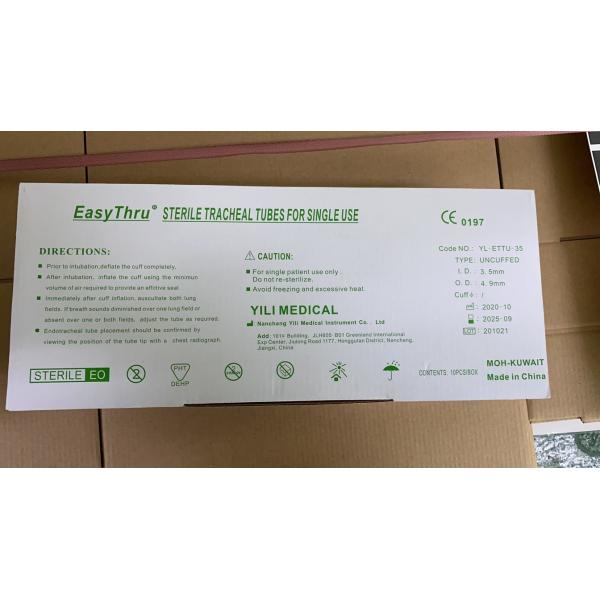 Практическая одноразовая эндотрахеальная трубка ETT нетоксичный медицинский класс