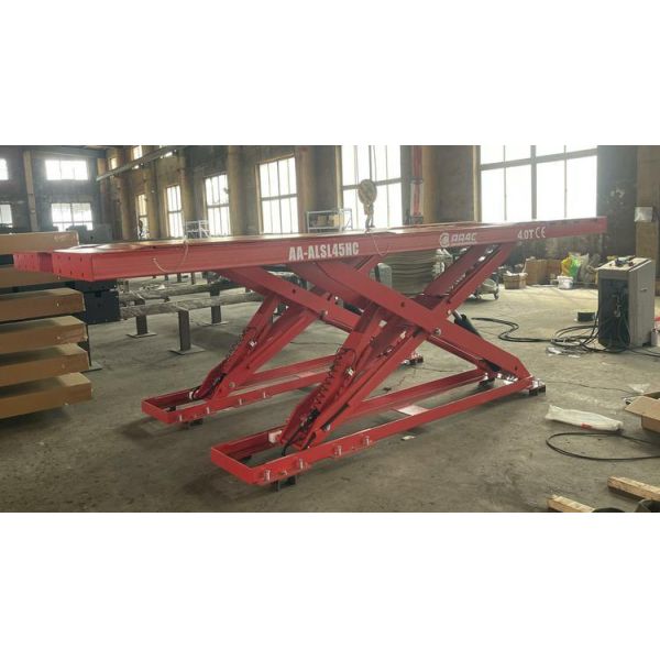 Low profile alignment scissor lift with 2 pcs sliding crossbeam jack rolling jack 5T 4.5M runway AA-ALSL50HC
