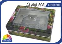 Caixa de presente de papel cosmética da caixa rígida clara do punho da janela que empacota com bandeja da bolha
