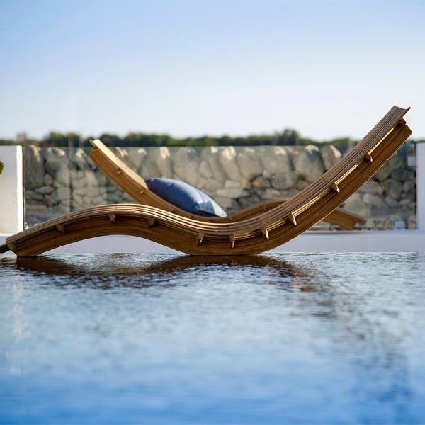 Simple Modern Garden Pool Teak Wood Aluminum Leisure Chair Lounge Bed For Sleeping
