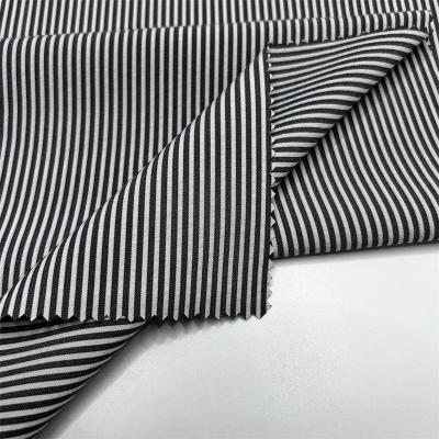 150D Cationic Recycled Polyester Vertical Stripe Fabric Dual Tone Effect In Trousers And Bottoms