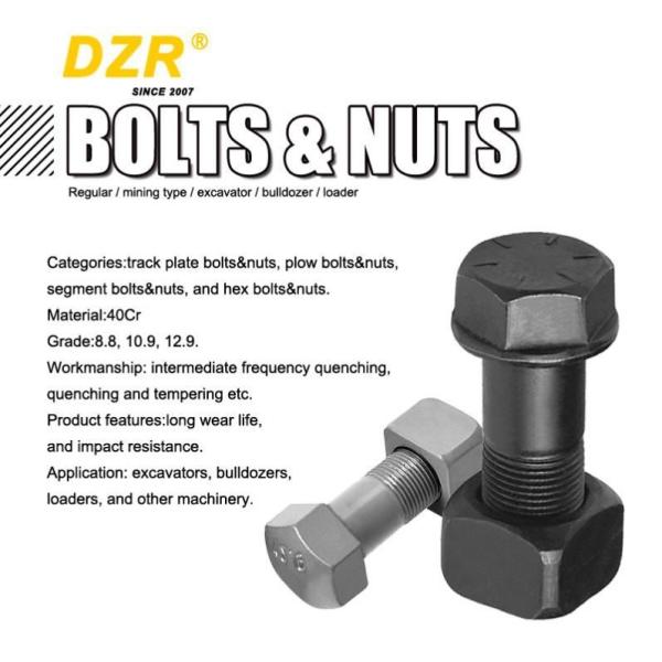 4K7038 7K2017 Excavator Track Boulons de chaussures et écrous Étalon de fer D6d 5J4773 2J3506 Macadamia Brésil Pb3/4*3 1/2 Lug