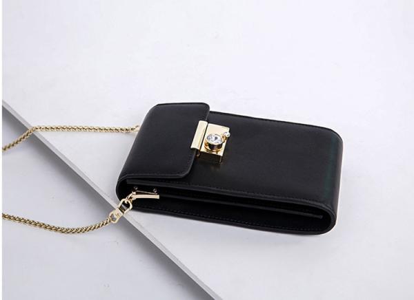 2019 new fashion Korean version of versatile vertical slant body mini bag PU leather chain mobile phone bag
