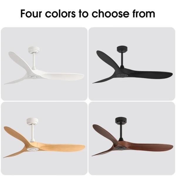 HFBH Modèle 666 Ventilateur de plafond moderne avec pales en ABS noires de 52 pouces