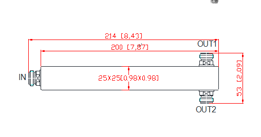 698-2700/3800 МГц 2-пути N женский разделитель питания