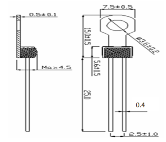 Epoxy Resin Cross Screw On Limit Temperature Sensor PTC Thermistor 100 330 Ohms 80C 110C 30V