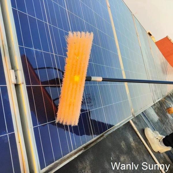 Solar Panel Care 6.0-Meter Telescopic Handle and 35-Cm Flat Nylon Head for Cleaning
