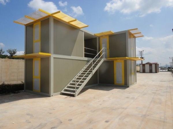 Recipiente modular moderno da casa - construção de aço galvanizada, painel de sanduíche