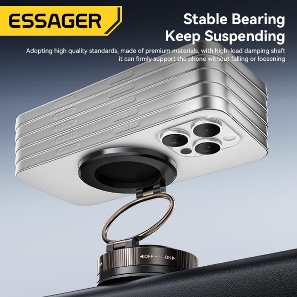 ESSAGER ES-ZJ35 Soportador de teléfono móvil para automóviles con aspiración al vacío plegable de aleación de zinc