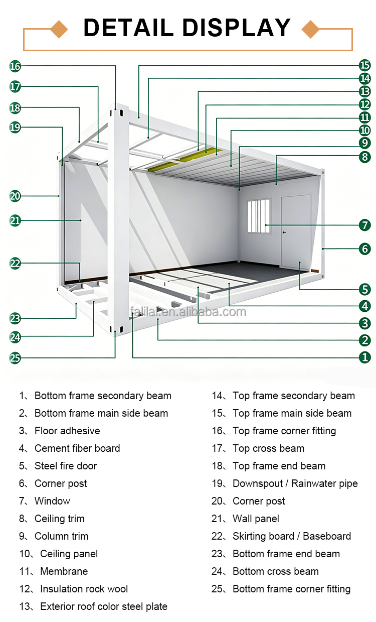 Modular Combined Detachable Container House Two Layer Design Lower Garage Upper Office Prefabricated Flat Pack Building for Site