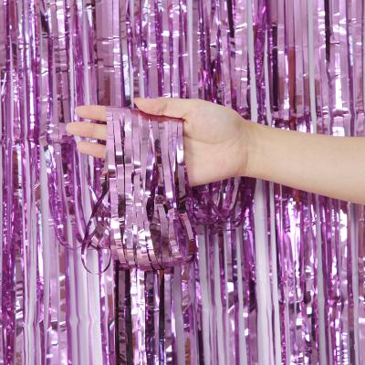 Purple Metallic Backdrop Curtain 6.5*3ft Party Curtains Backdrop