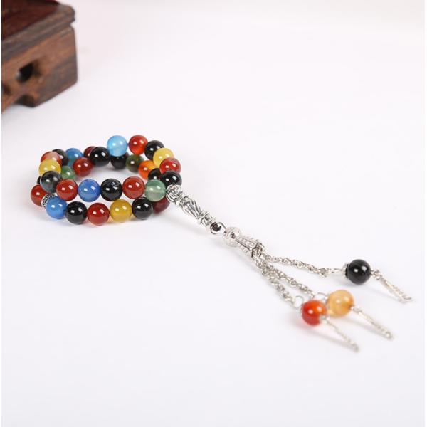 33 Natural Stone Beads Prayer Tasbih Spacer Muslim Crystal Tasbeeh For Rosary Necklace Bracelet