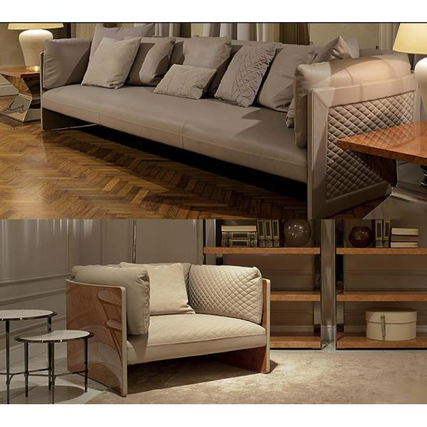 Solid Wood High Back Sectional Outdoor 1.1m Leatherette Luxury Living Room Furniture Sets