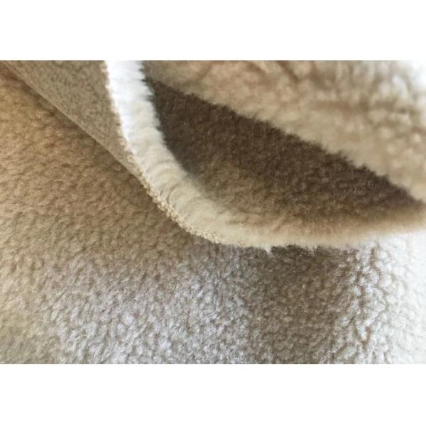 Fashionable Faux Shearling Fur Coat Winter Beige Fur Leather Jacket Womens