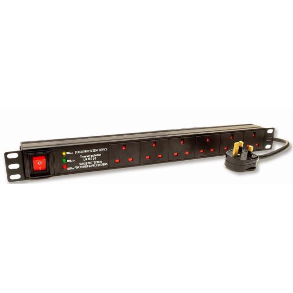Surge Protected Rack Mount Pdu With Individual Switches , Horizontal Server Rack Power Strip