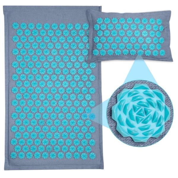 Nature Linen Coconut Palm Acupressure Mat And Pillow Set With Bag Lotus Spike Acupressure Mat