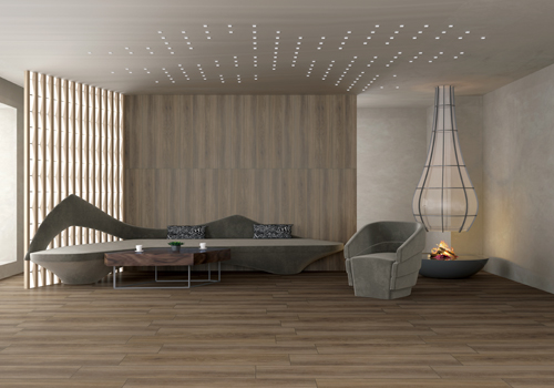 Brown Color Anti Slip 10mm Wood Look Ceramic Tile