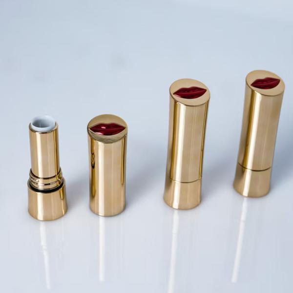 Gold Appearance 3.5g Plastic Lipstick Balm Tube Container For Cosmetic