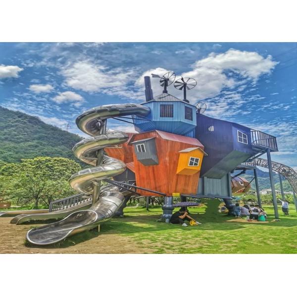 Large 80cm 304 Stainless Steel Tube Slide Amusement Garden Spiral Slide