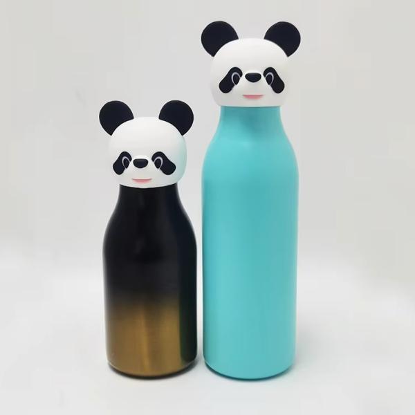 16oz Eco-Friendly Insulated Stainless Steel Water Bottle with Cute Removable Animal Head for Kids and Teens