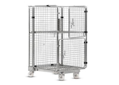 Logistics Transportation Warehouse Cage Trolley Folded For Cargo Storage