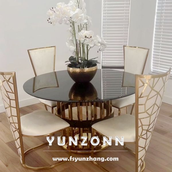 High Quality Luxury Wedding Design Stainless Steel Event Round Dining Table
